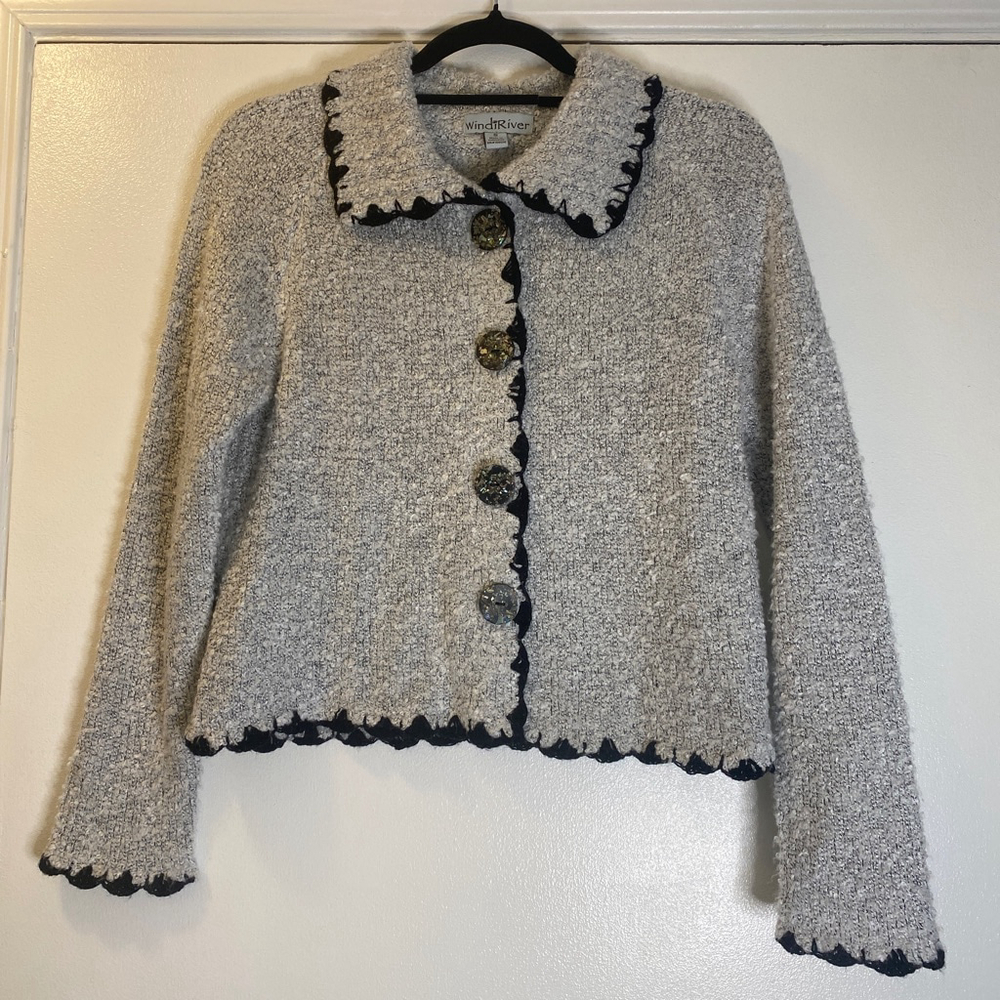 Women's Wind River Cardigan Sweater Gray/Black Size S